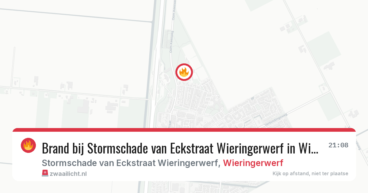 Brand bij Stormschade van Eckstraat Wieringerwerf in Wieringerwerf — 24 mrt 2026