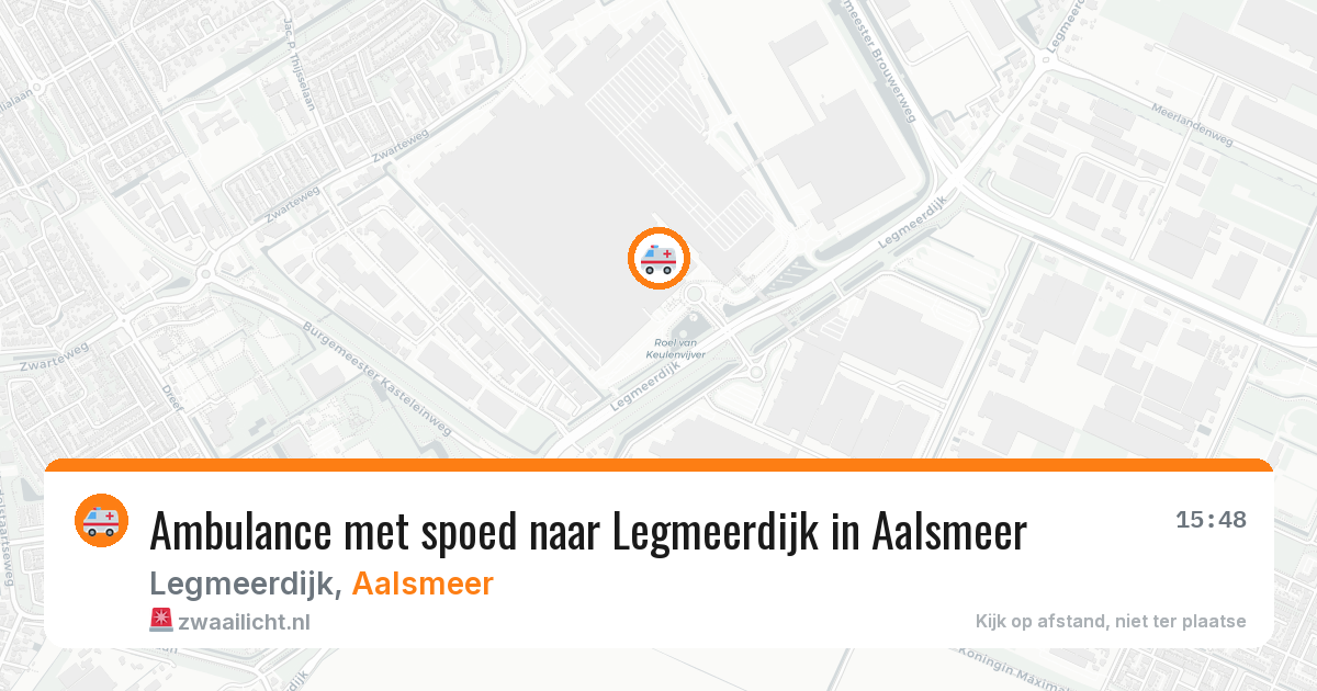 Ambulance met spoed naar Legmeerdijk in Aalsmeer — 12 aug 2026