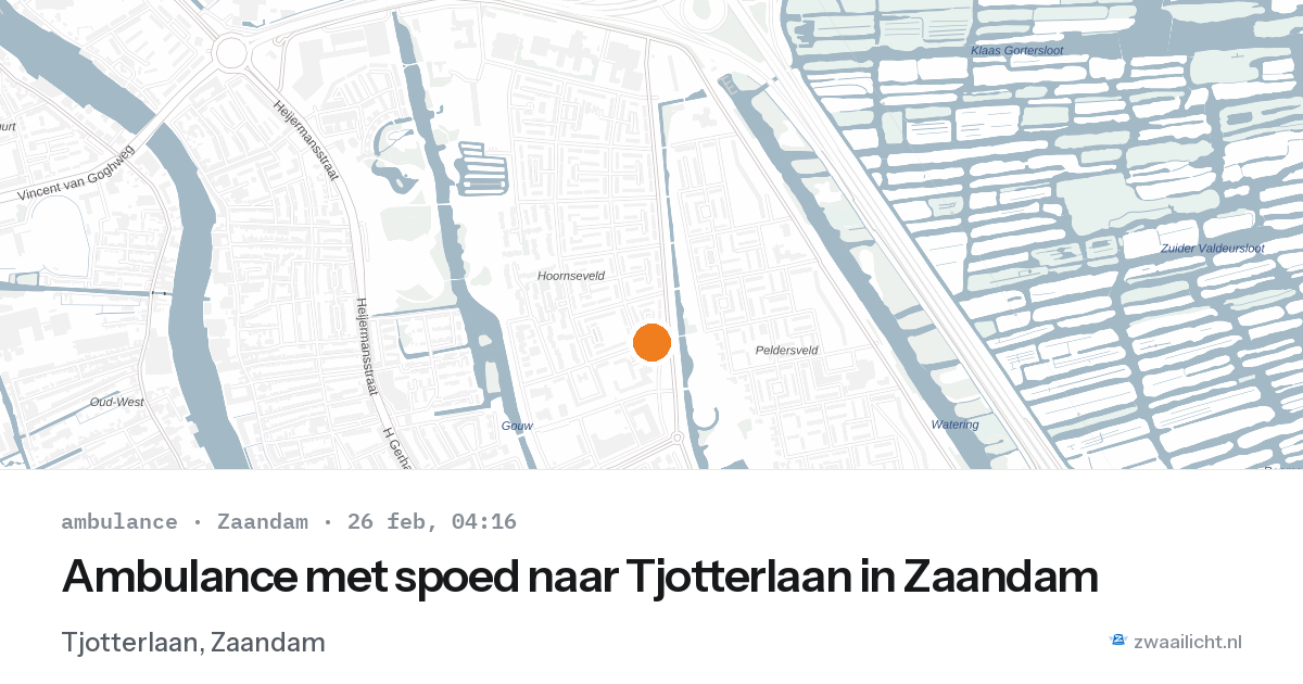 Ambulance met spoed naar Tjotterlaan in Zaandam — 26 feb 2026