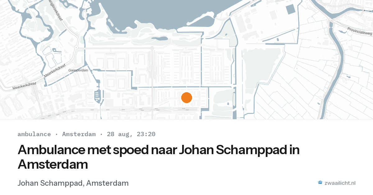 Ambulance met spoed naar Johan Schamppad in Amsterdam — 28 aug 2026
