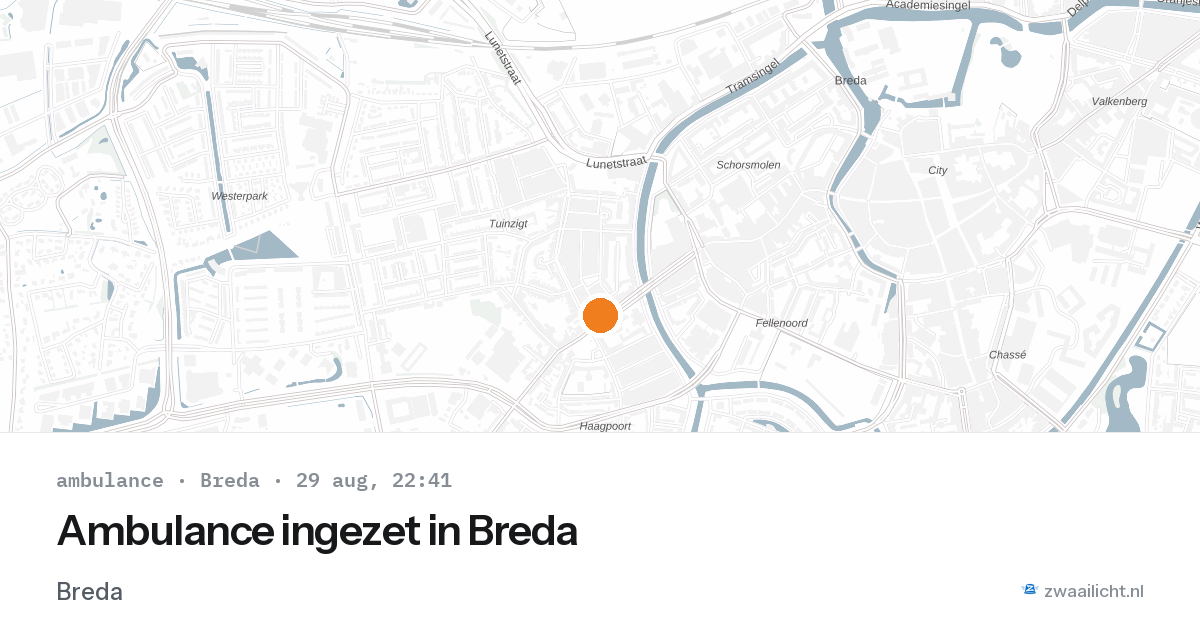 Ambulance ingezet in Breda — 29 aug 2026