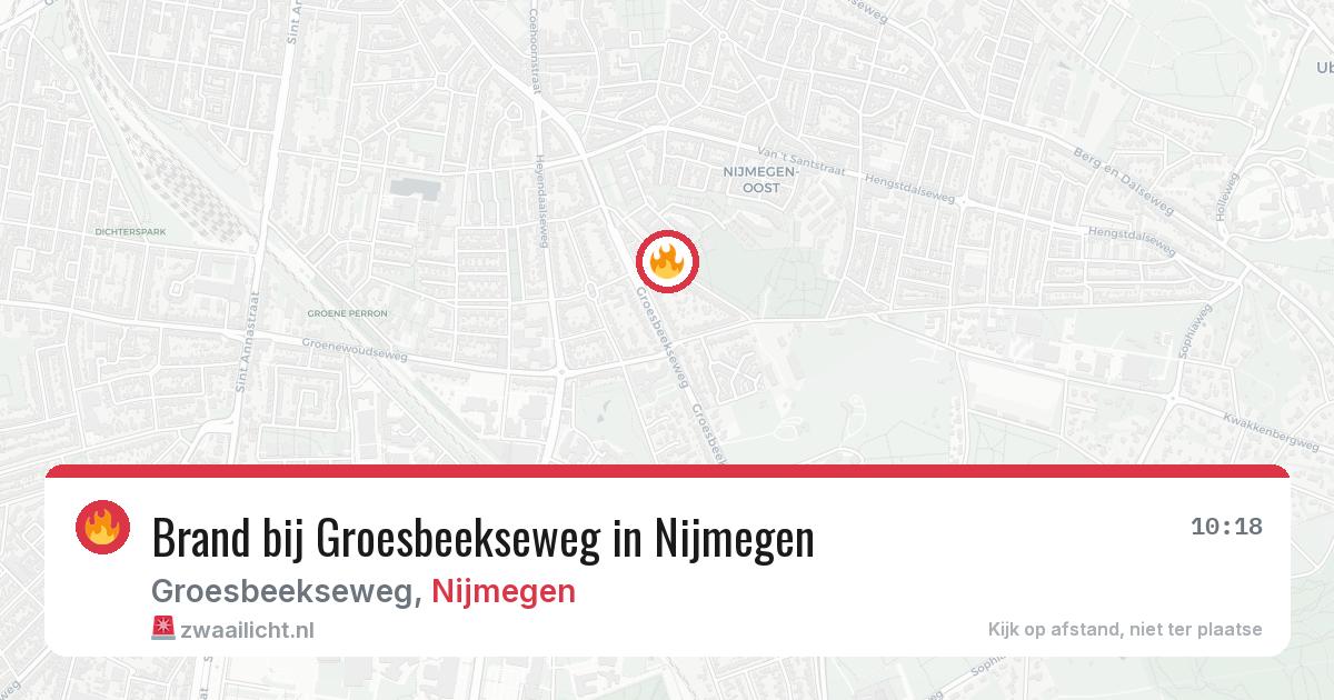 Brand bij Groesbeekseweg in Nijmegen — 13 aug 2026