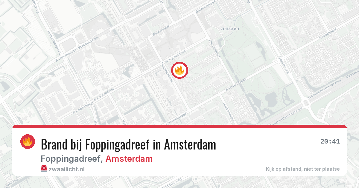 Brand bij Foppingadreef in Amsterdam — 18 jun 2026