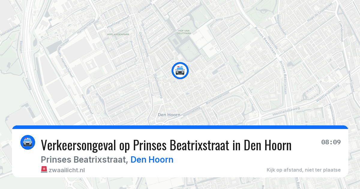 Verkeersongeval op Prinses Beatrixstraat in Den Hoorn — 5 aug 2026