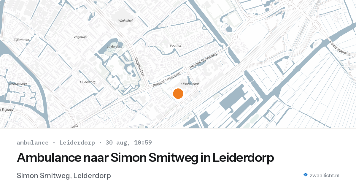 Ambulance naar Simon Smitweg in Leiderdorp — 30 aug 2026