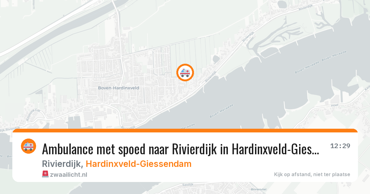 Ambulance met spoed naar Rivierdijk in Hardinxveld-Giessendam — 14 aug 2026