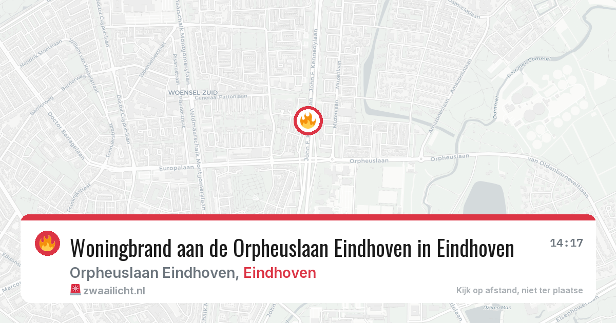 Woningbrand aan de Orpheuslaan Eindhoven in Eindhoven — 2 mrt 2026