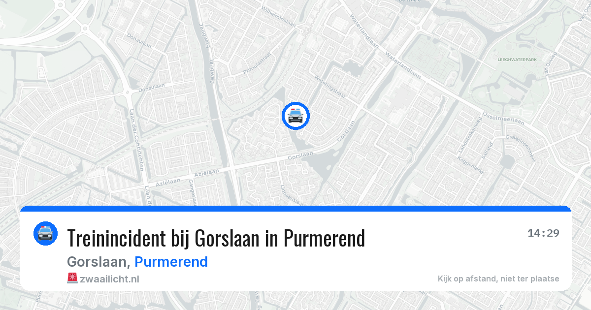 Treinincident bij Gorslaan in Purmerend — 26 apr 2026