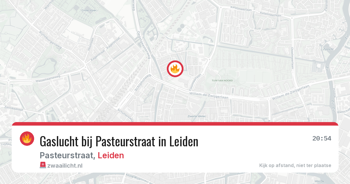 Gaslucht bij Pasteurstraat in Leiden — 20 mrt 2026
