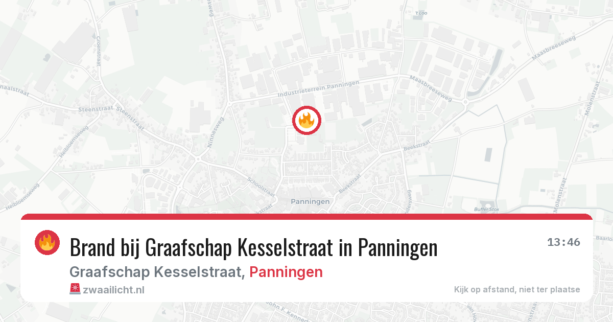 Brand bij Graafschap Kesselstraat in Panningen — 26 mei 2026