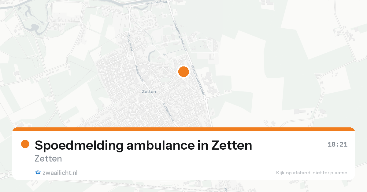 Spoedmelding ambulance in Zetten — 15 aug 2026