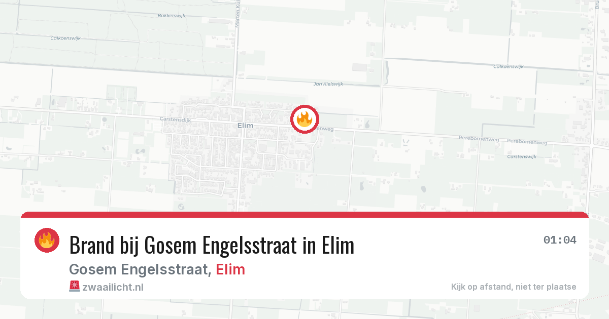Brand bij Gosem Engelsstraat in Elim — 15 mei 2026