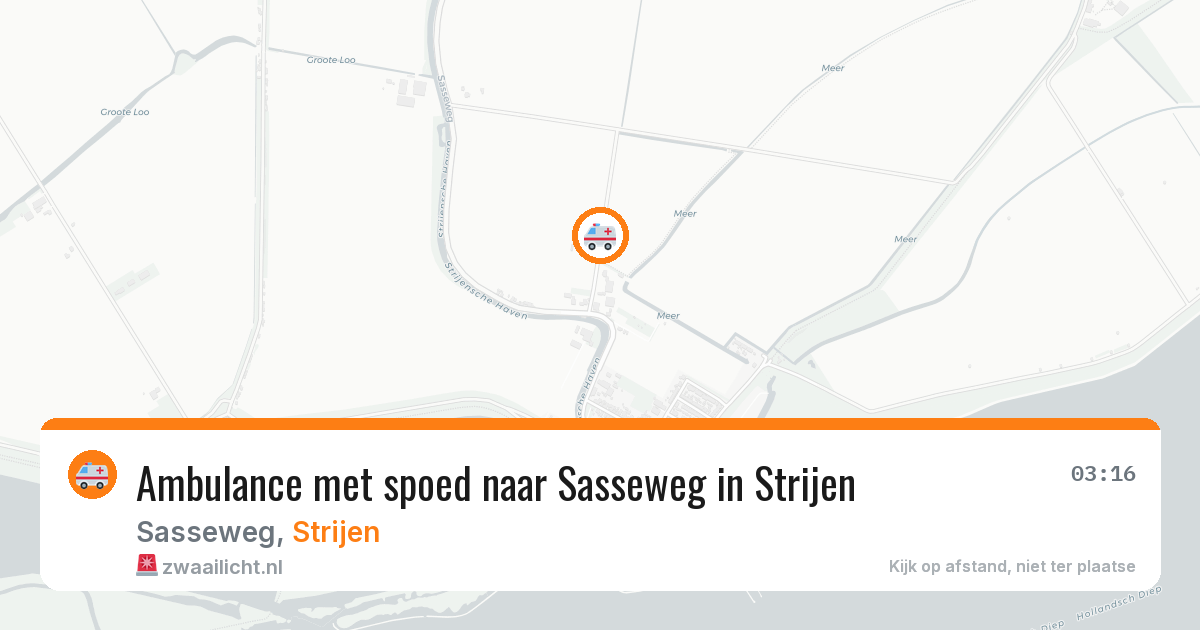 Ambulance met spoed naar Sasseweg in Strijen — 22 mrt 2026