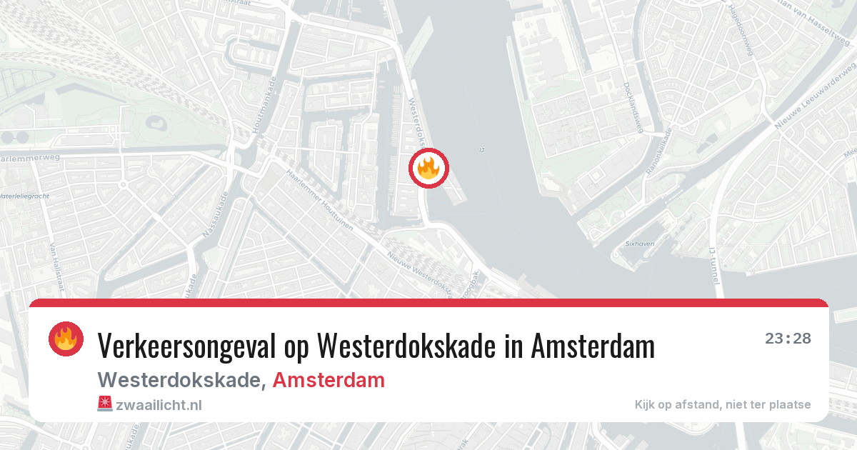 Verkeersongeval op Westerdokskade in Amsterdam — 8 aug 2026