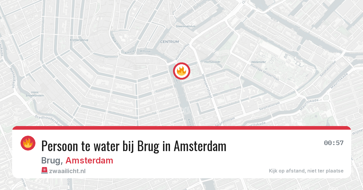 Persoon te water bij Brug in Amsterdam — 28 jun 2026