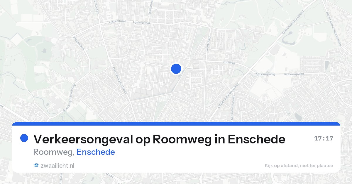 Verkeersongeval op Roomweg in Enschede — 20 aug 2026