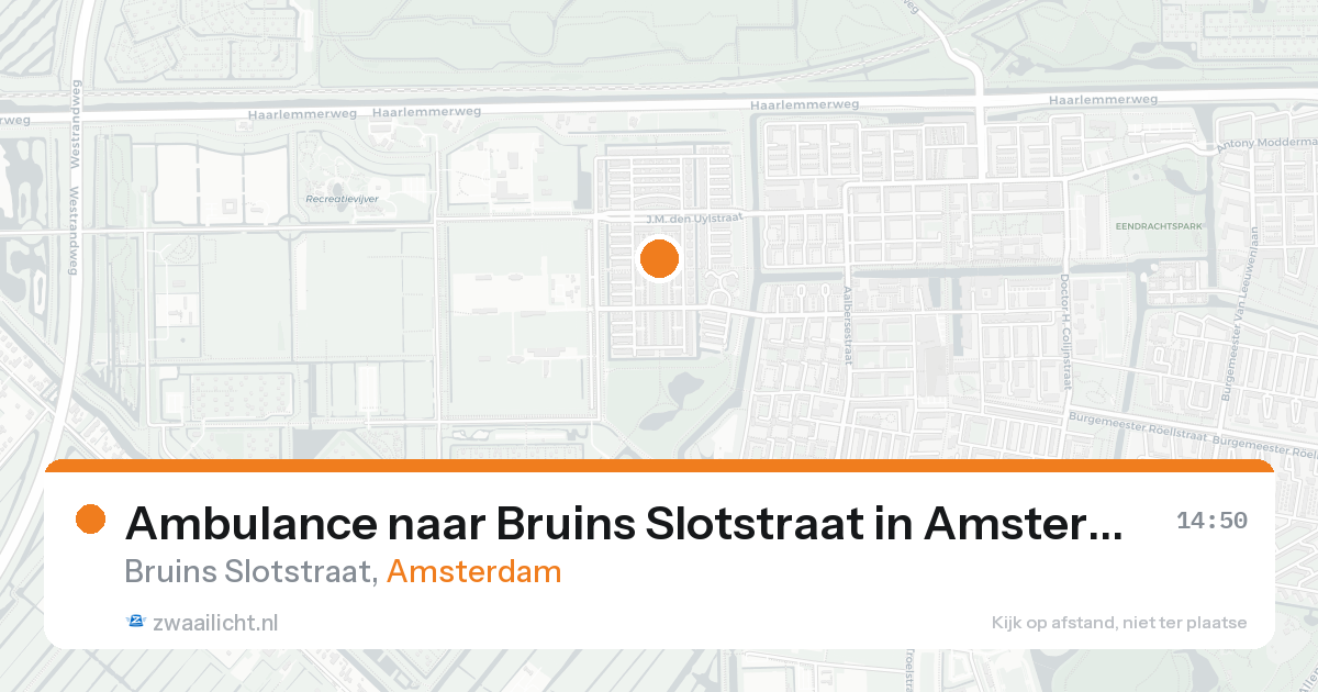 Ambulance naar Bruins Slotstraat in Amsterdam — 21 aug 2026