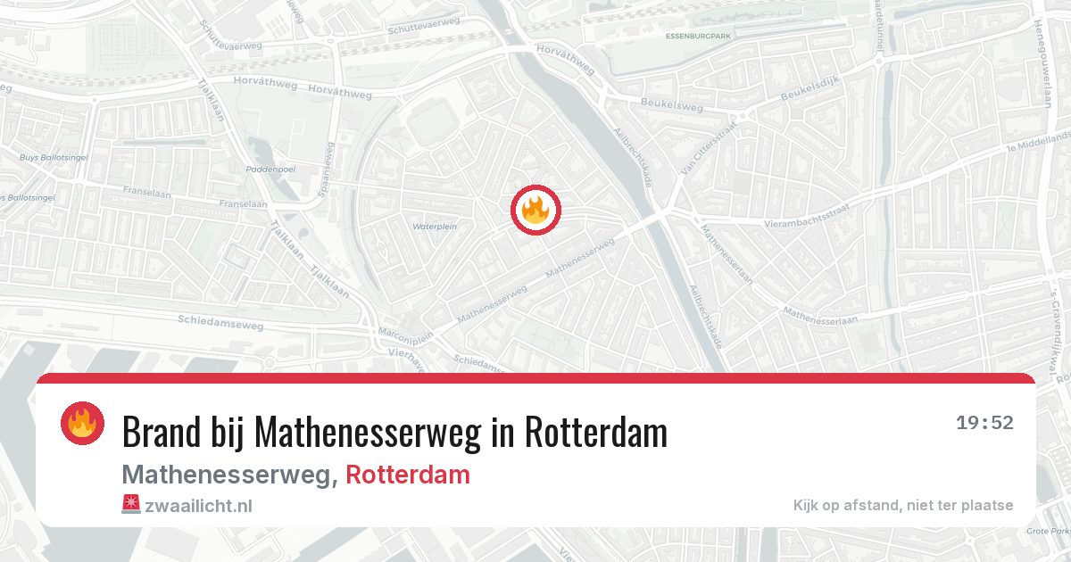Brand bij Mathenesserweg in Rotterdam — 17 jun 2026
