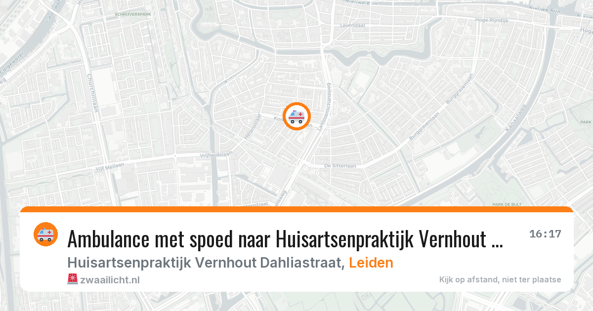 Ambulance met spoed naar Huisartsenpraktijk Vernhout Dahliastraat in Leiden — 30 jan 2026
