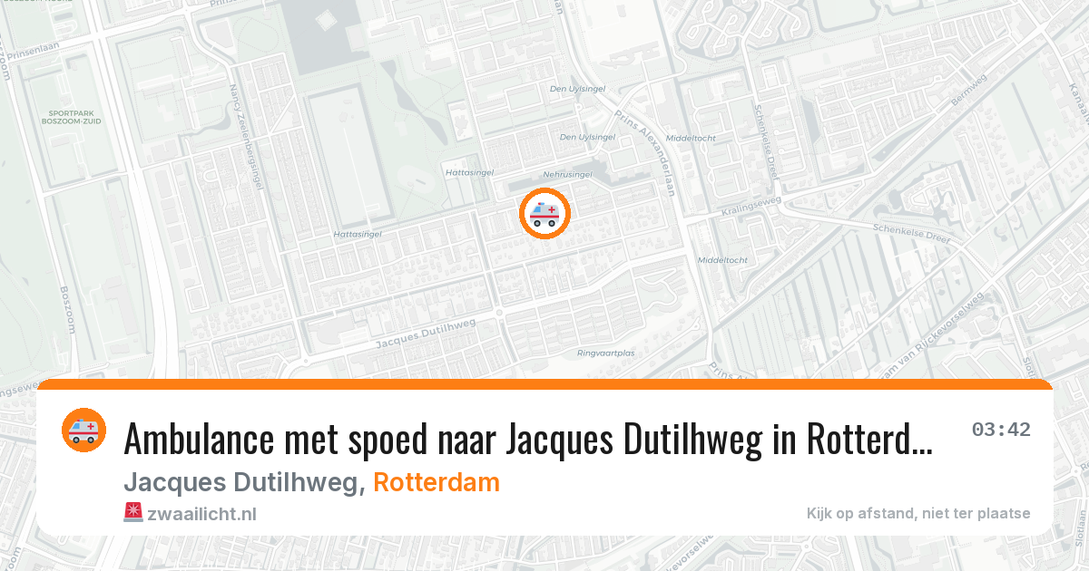 Ambulance met spoed naar Jacques Dutilhweg in Rotterdam — 24 mei 2026