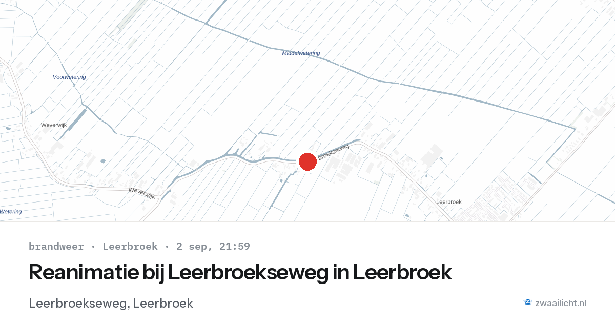 Reanimatie bij Leerbroekseweg in Leerbroek — 2 sep 2026
