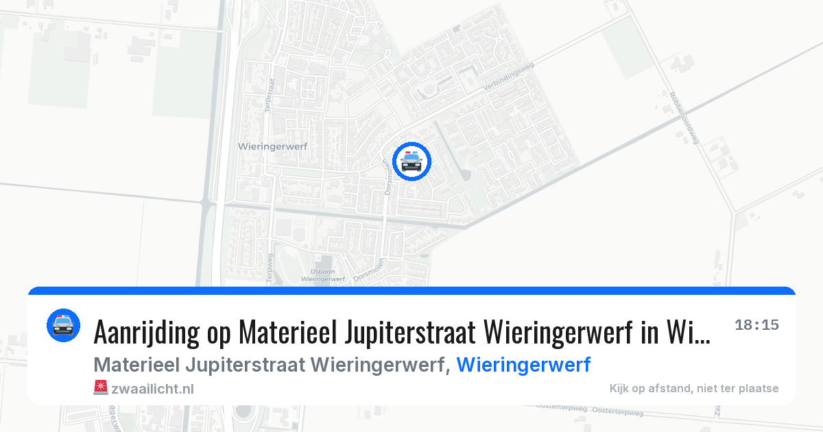 Aanrijding op Materieel Jupiterstraat Wieringerwerf in Wieringerwerf — 28 jun 2026