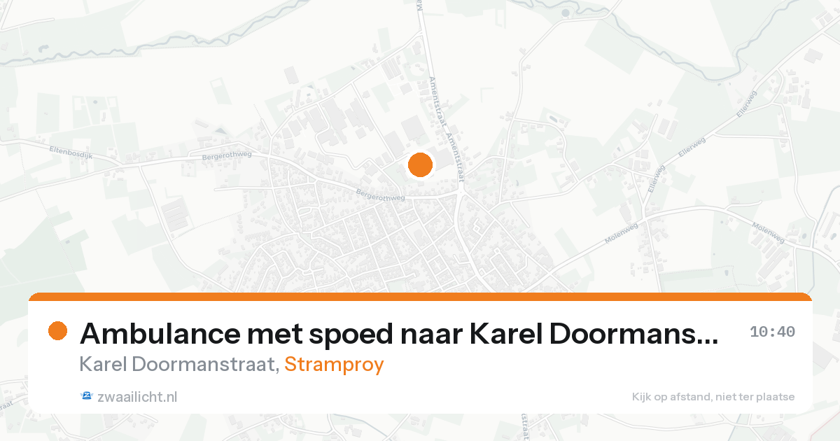 Ambulance met spoed naar Karel Doormanstraat in Stramproy — 18 aug 2026
