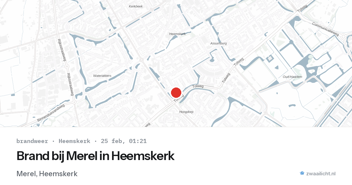Brand bij Merel in Heemskerk — 25 feb 2026