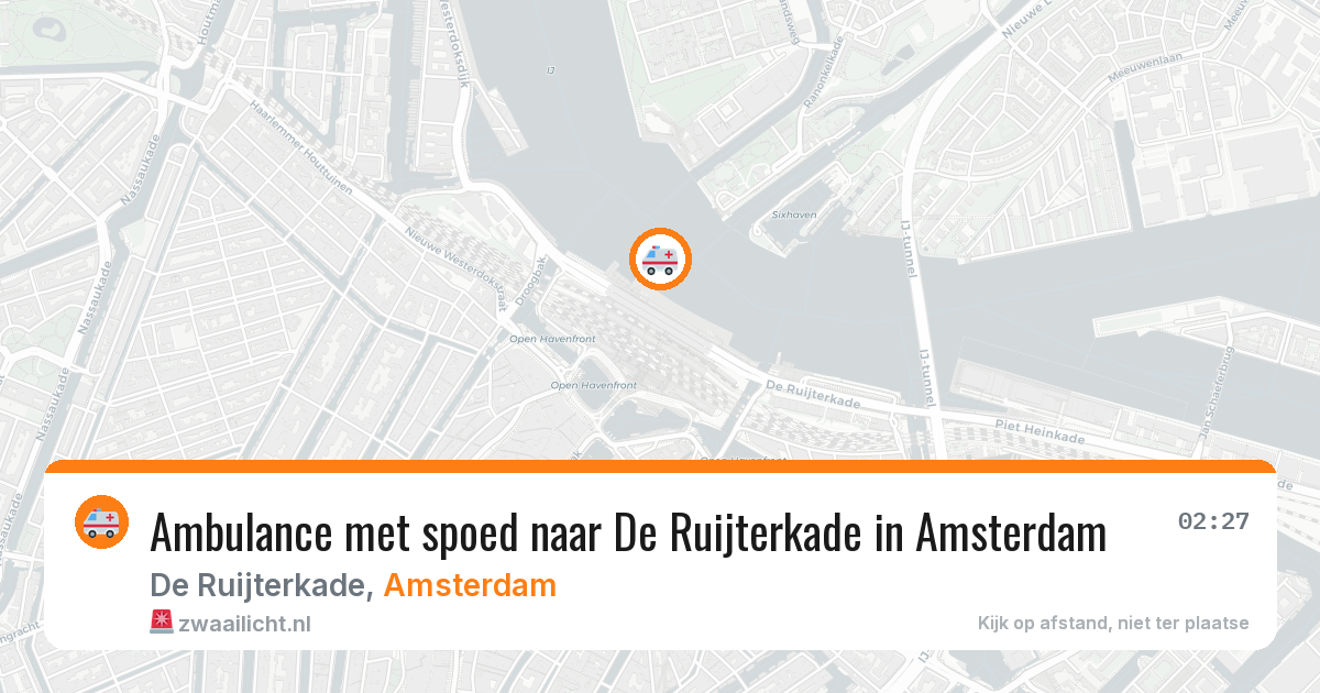 Ambulance met spoed naar De Ruijterkade in Amsterdam — 1 jul 2026