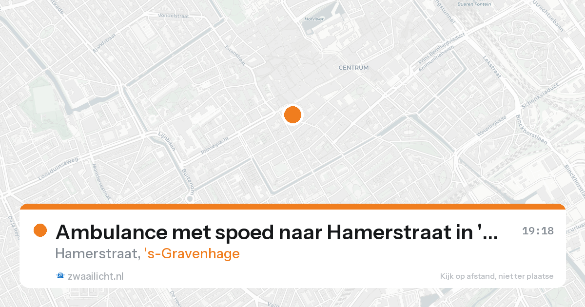 Ambulance met spoed naar Hamerstraat in 's-Gravenhage — 15 aug 2026