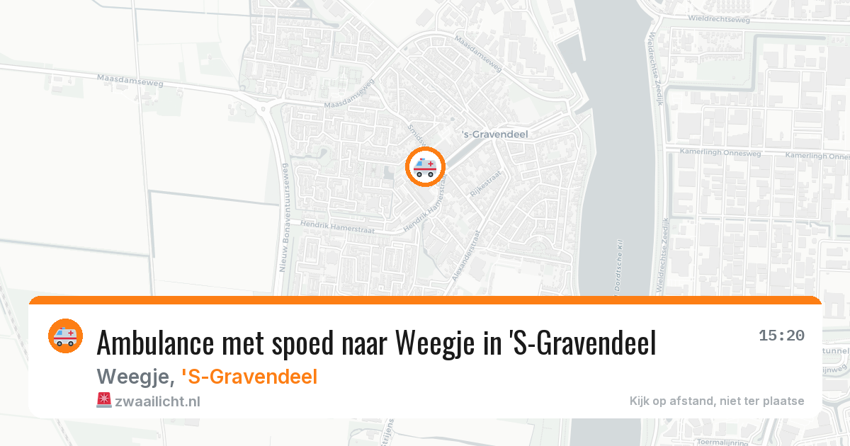 Ambulance met spoed naar Weegje in 'S-Gravendeel — 16 mei 2026