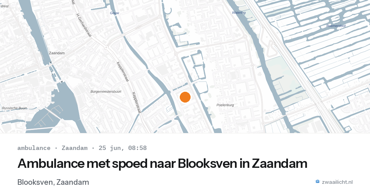 Ambulance met spoed naar Blooksven in Zaandam — 25 jun 2026