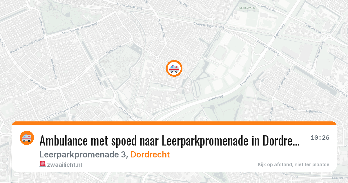 Ambulance met spoed naar Leerparkpromenade in Dordrecht — 18 jun 2026