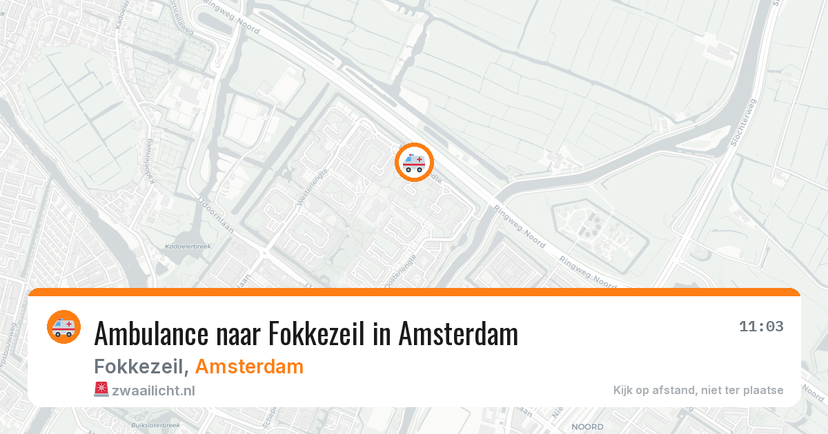 Ambulance naar Fokkezeil in Amsterdam — 1 aug 2026