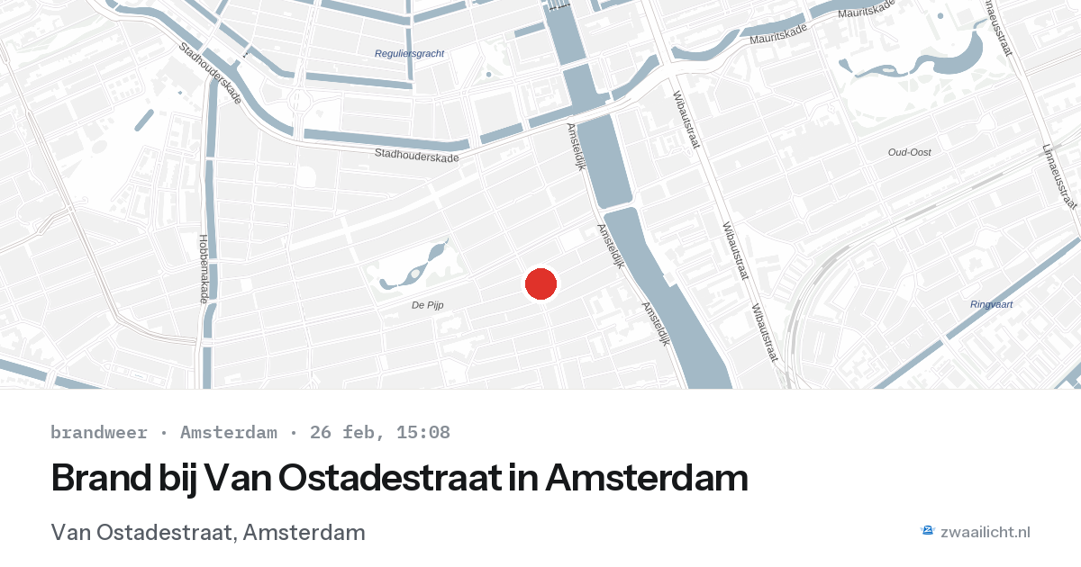 Brand bij Van Ostadestraat in Amsterdam — 26 feb 2026