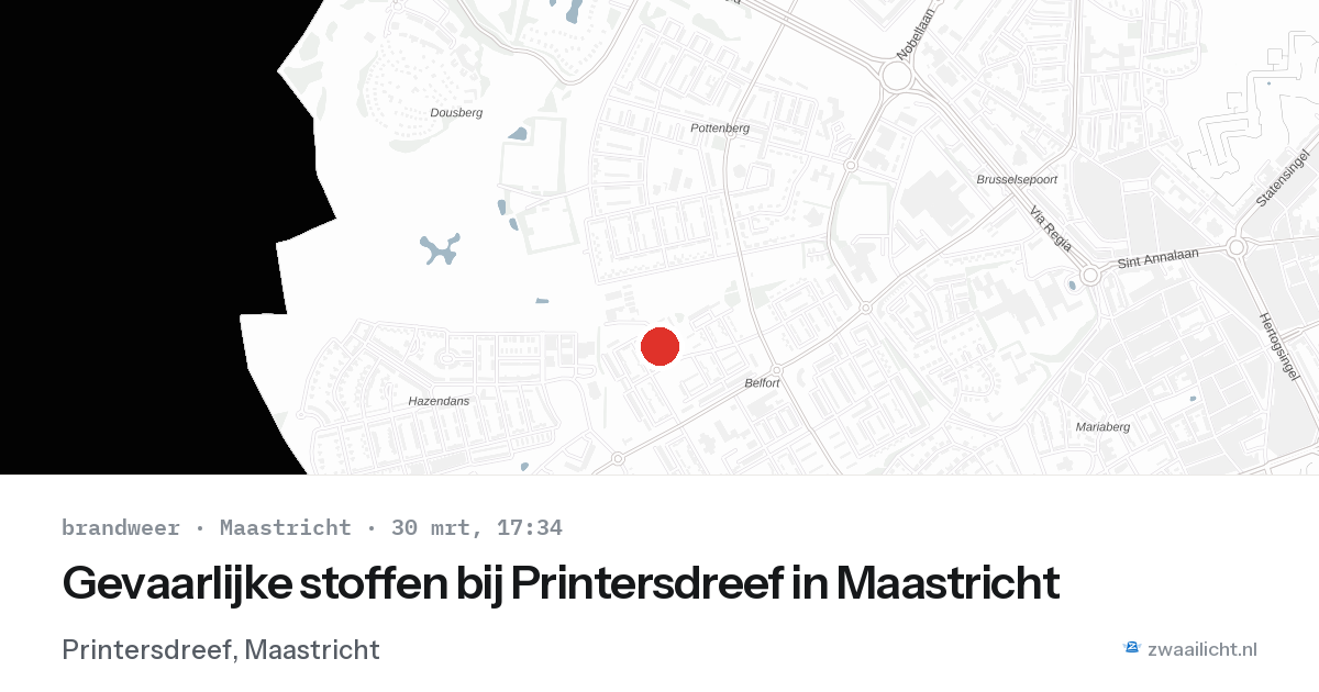 Gevaarlijke stoffen bij Printersdreef in Maastricht — 30 mrt 2026