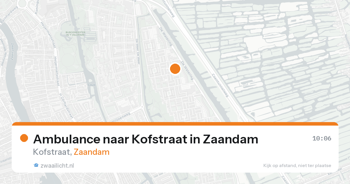 Ambulance naar Kofstraat in Zaandam — 23 aug 2026