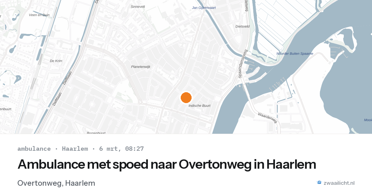 Ambulance met spoed naar Overtonweg in Haarlem — 6 mrt 2026