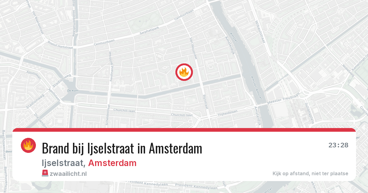 Brand bij Ijselstraat in Amsterdam — 9 mrt 2026