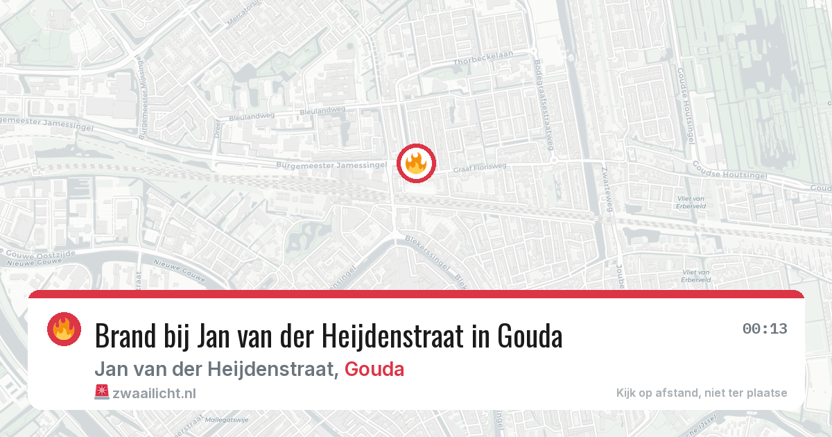 Brand bij Jan van der Heijdenstraat in Gouda — 27 jun 2026