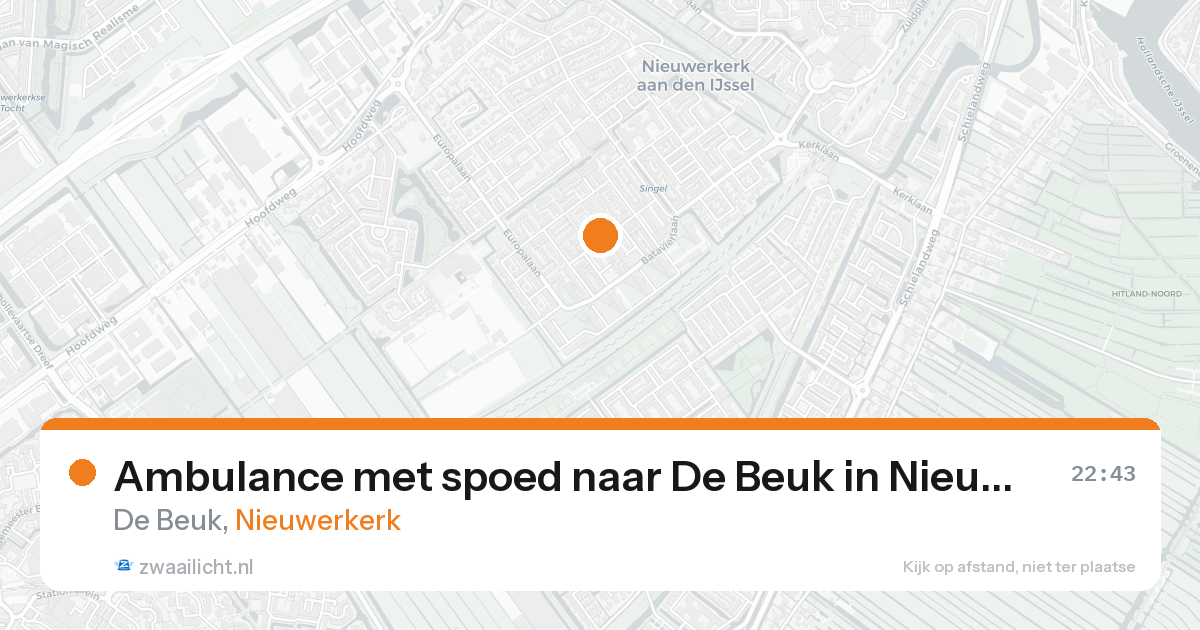 Ambulance met spoed naar De Beuk in Nieuwerkerk — 22 aug 2026