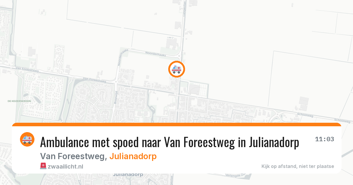 Ambulance met spoed naar Van Foreestweg in Julianadorp — 26 apr 2026