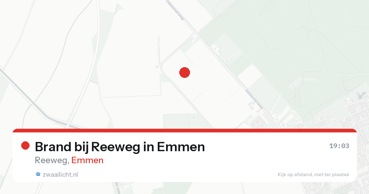 Brand bij Reeweg in Emmen — 15 aug 2026