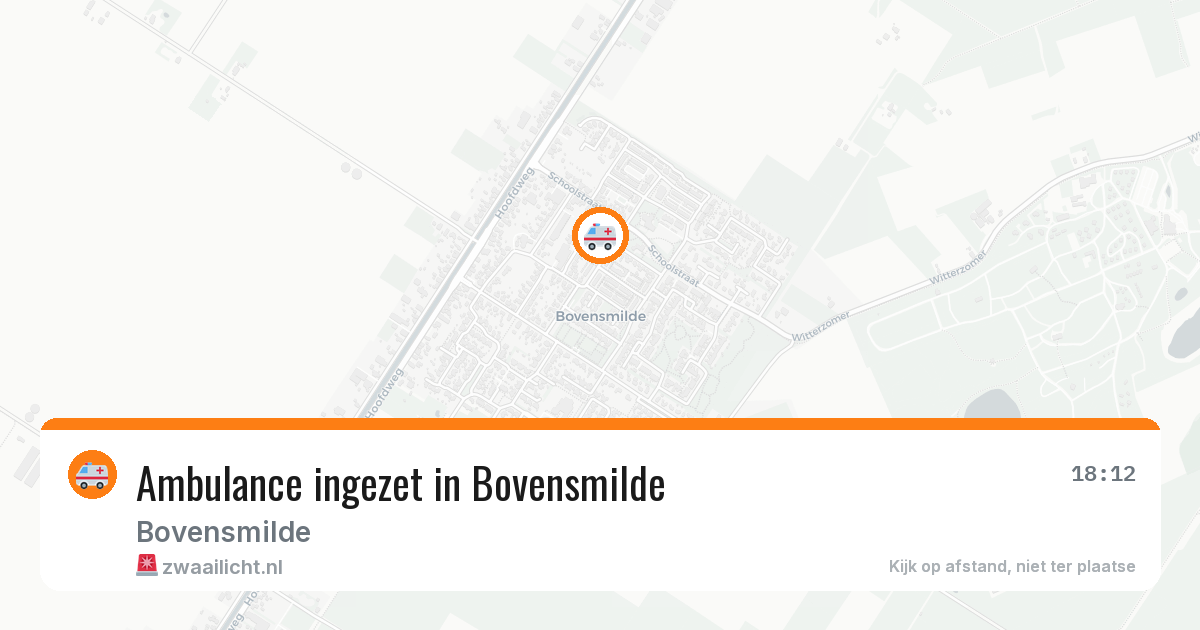 Ambulance ingezet in Bovensmilde — 19 jul 2026 | 🚨 Zwaailicht.nl