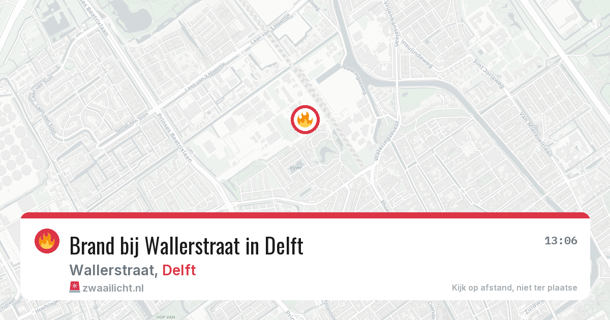 Brand bij Wallerstraat in Delft — 10 aug 2026