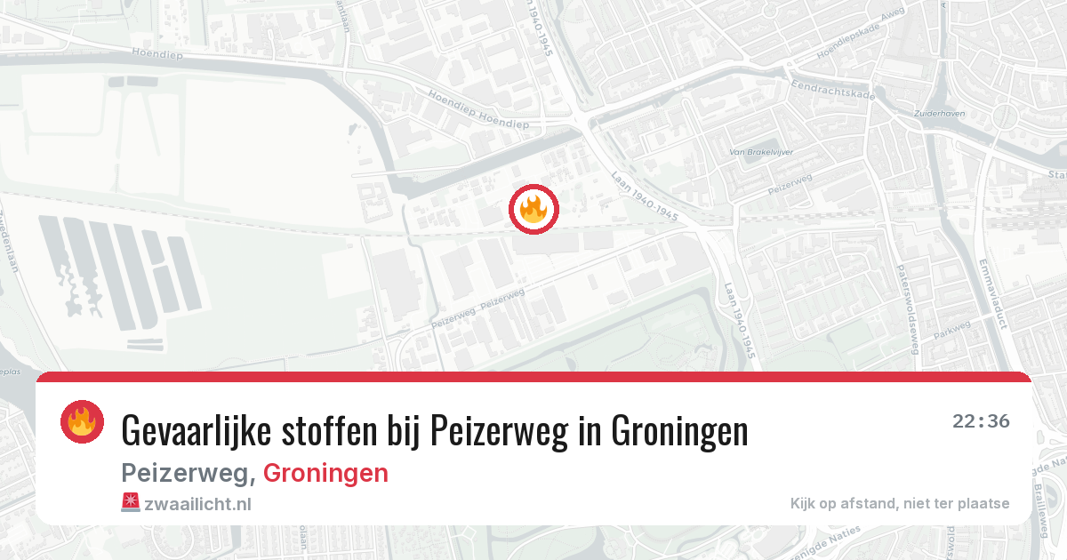 Gevaarlijke stoffen bij Peizerweg in Groningen — 6 apr 2026