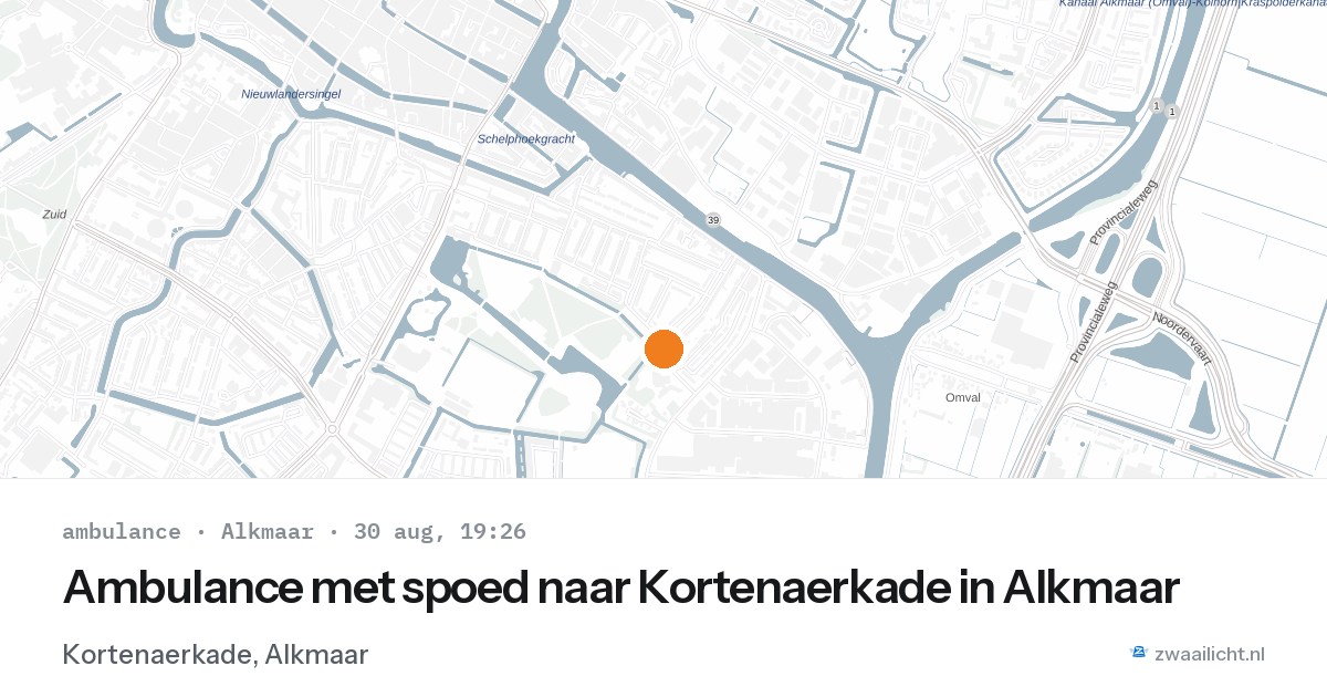 Ambulance met spoed naar Kortenaerkade in Alkmaar — 30 aug 2026