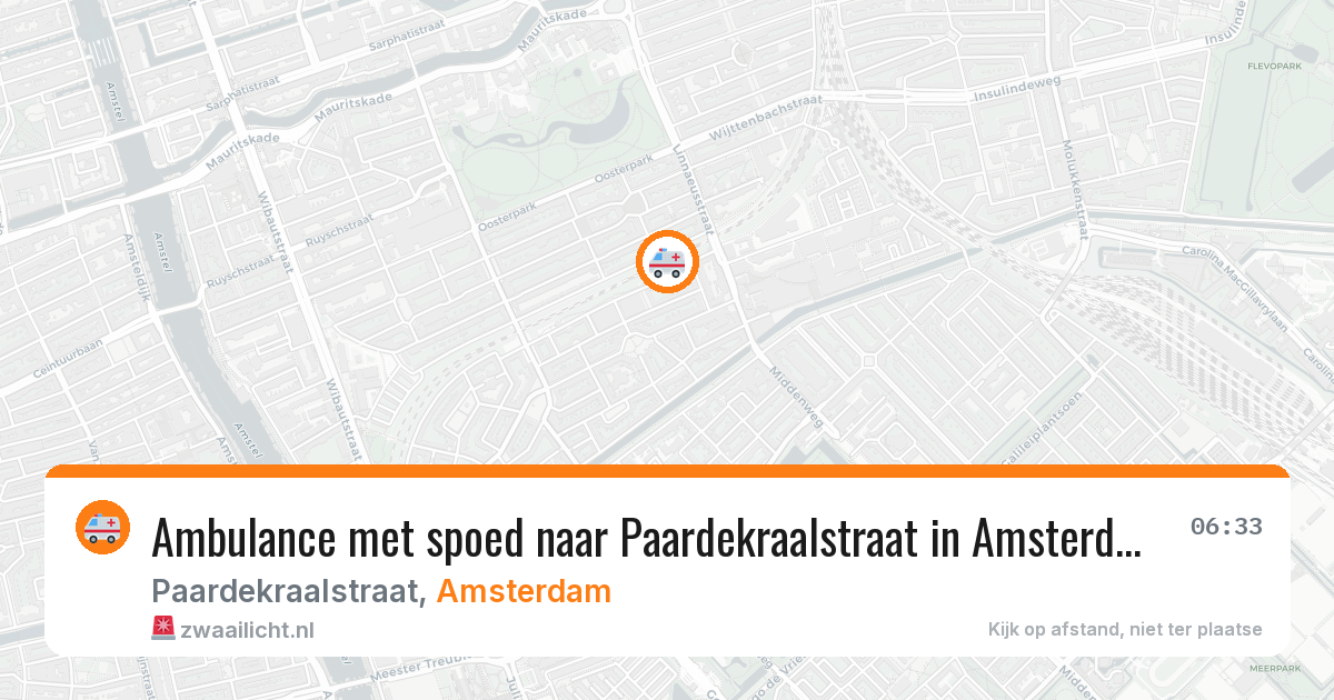 Ambulance met spoed naar Paardekraalstraat in Amsterdam — 27 mei 2026