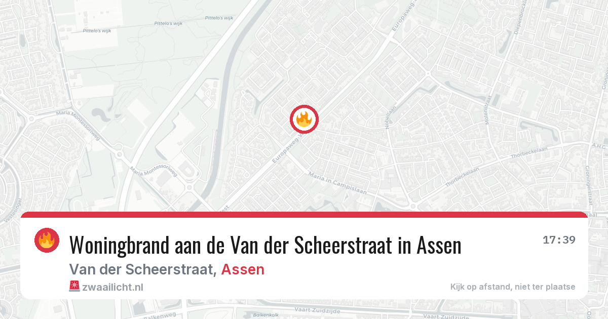 Woningbrand aan de Van der Scheerstraat in Assen — 10 aug 2026