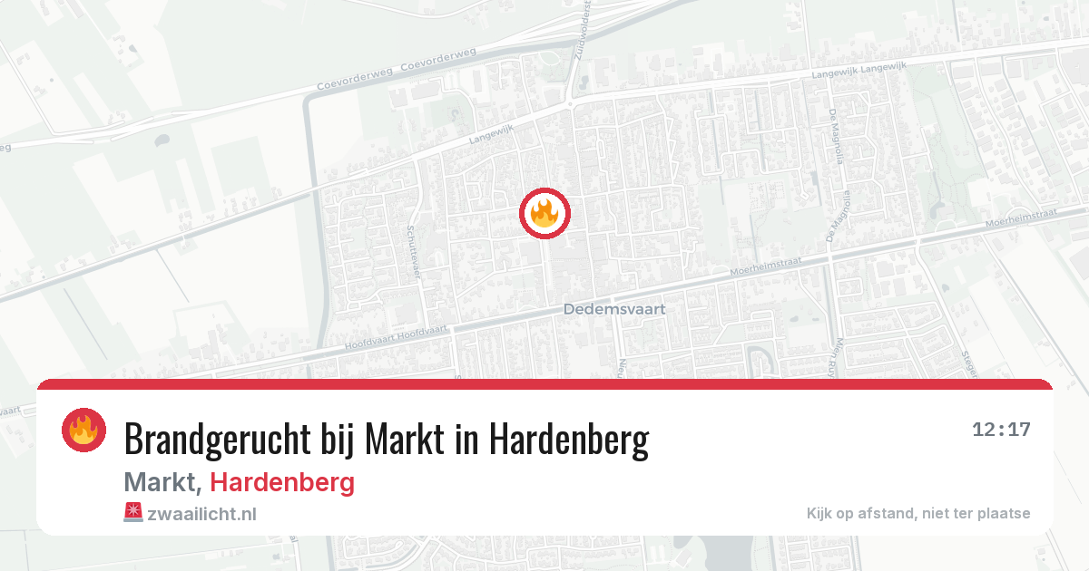 Brandgerucht bij Markt in Hardenberg — 8 feb 2026